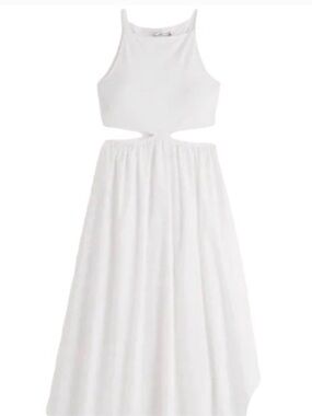 Abercrombie & Fitch White Cutout Midi Dress